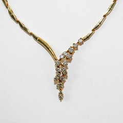 14K Yellow Gold Diamond Necklace 0.75ct
