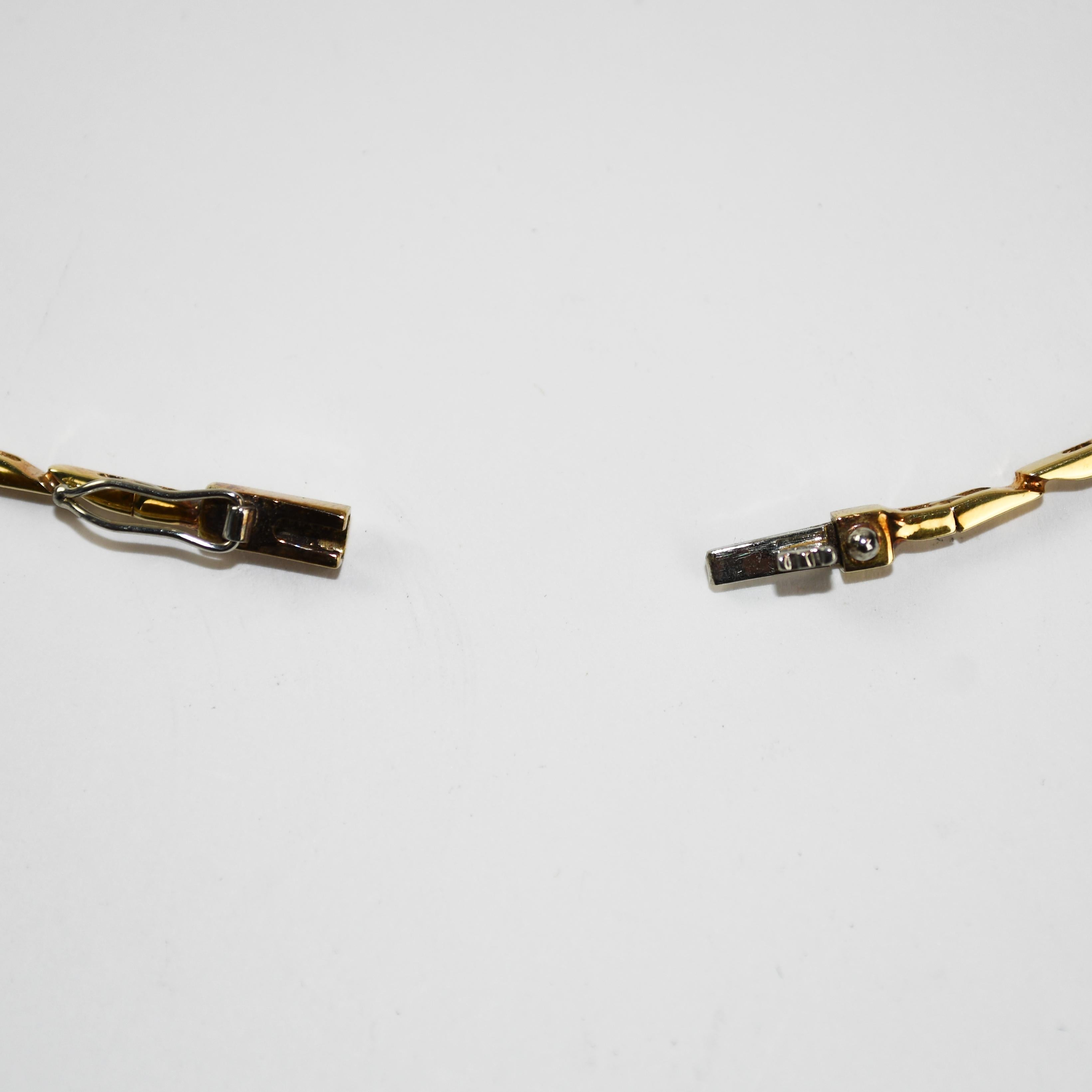 14K Yellow Gold Diamond Necklace 0.75ct In Excellent Condition For Sale In Laguna Beach, CA