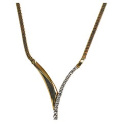 14 Karat Gelbgold Diamant-Halskette 0,75 Karat