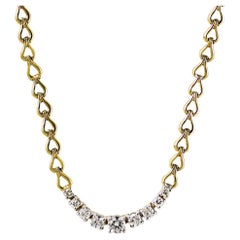 14K Yellow Gold Diamond Necklace 1.00tdw