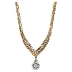14K Yellow Gold Diamond Necklace 1.25ct