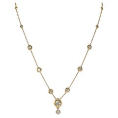 14 Karat Gelbgold Diamant-Halskette 1,50 Karat