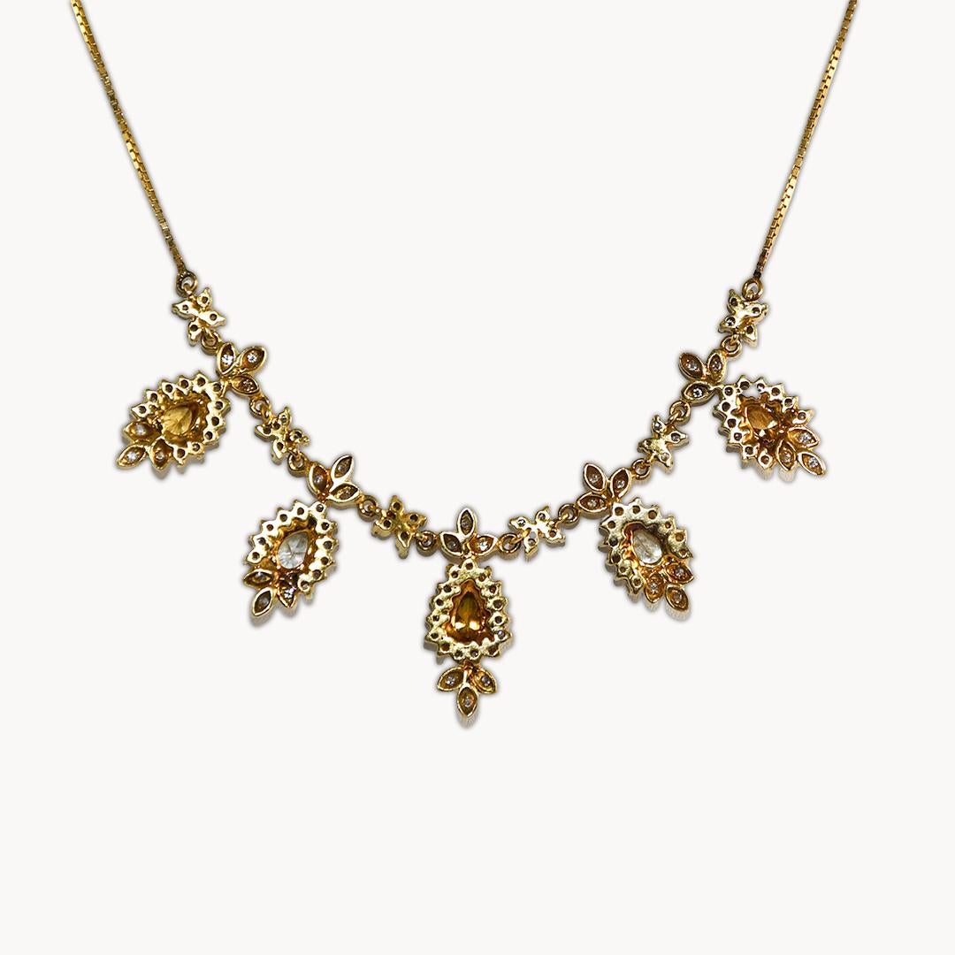 14K Yellow Gold Diamond Necklace 18