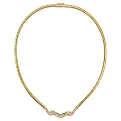 Vintage 14K Yellow Gold Diamond Necklace 2.00ct