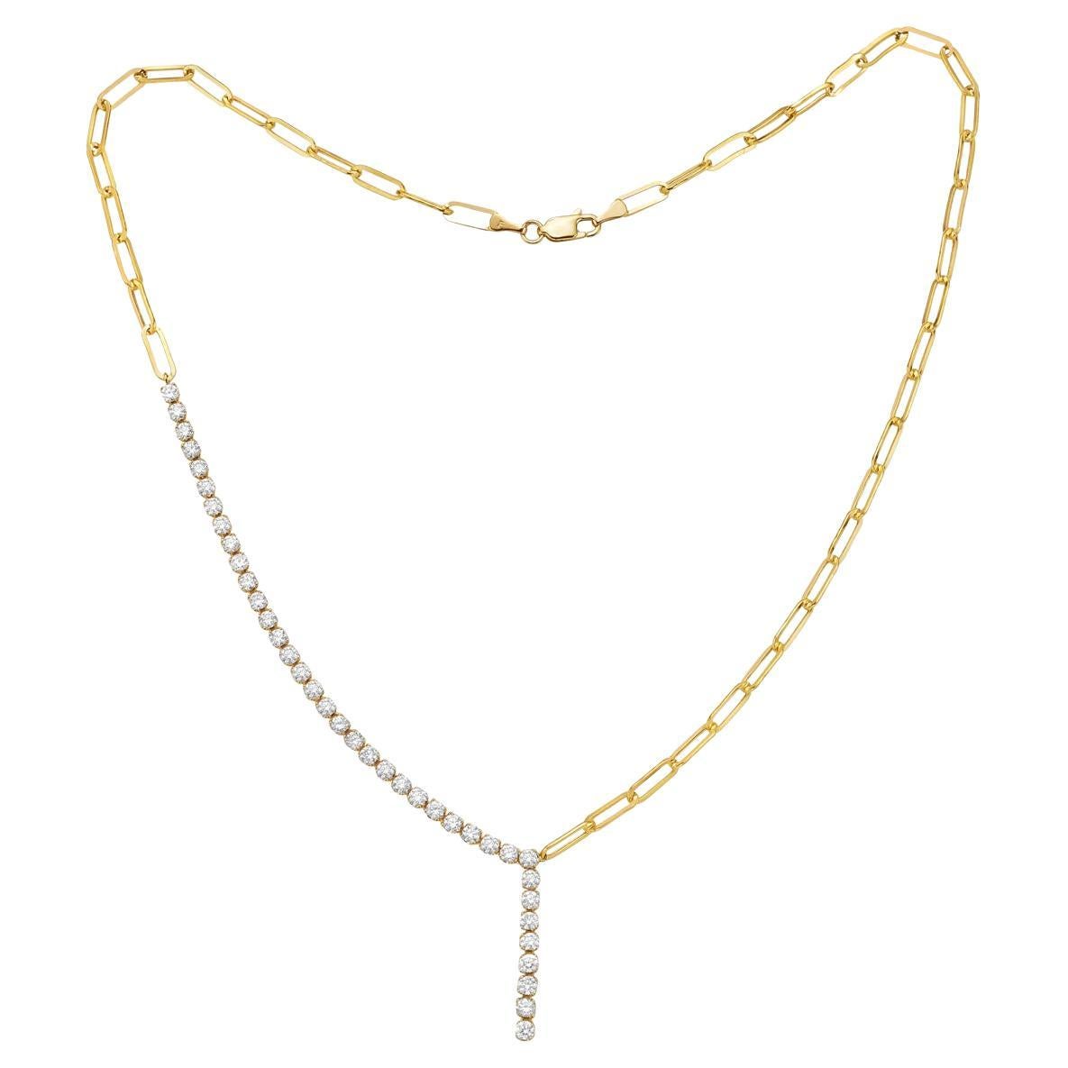 14K Yellow Gold Diamond Necklace