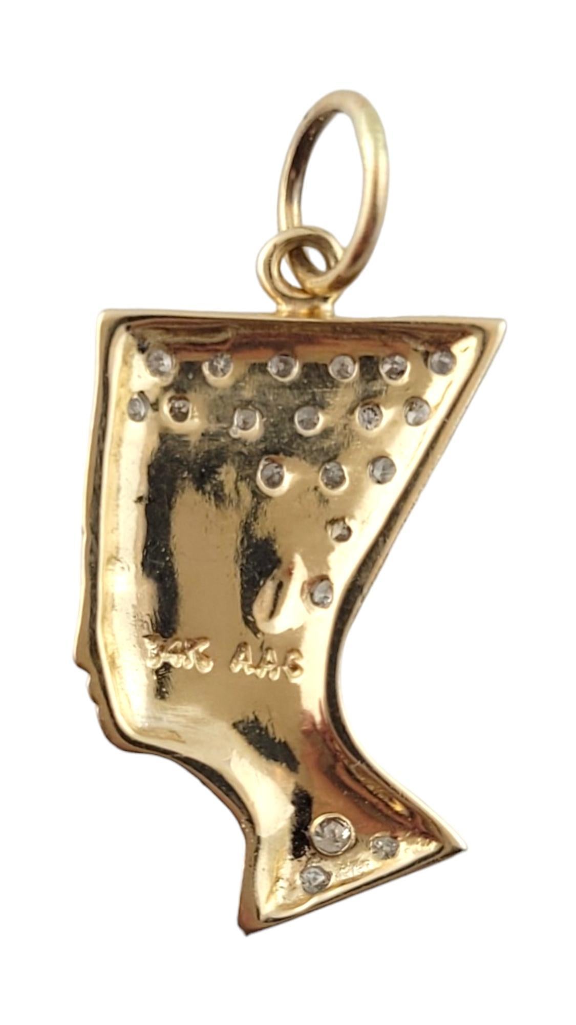 14K Gelbgold Diamant-Nefertiti-Kopf-Charm #16250 im Zustand „Gut“ im Angebot in Washington Depot, CT