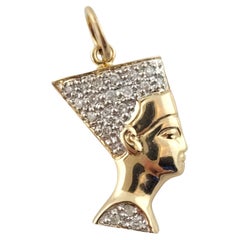 14K Gelbgold Diamant-Nefertiti-Kopf-Charm #16250