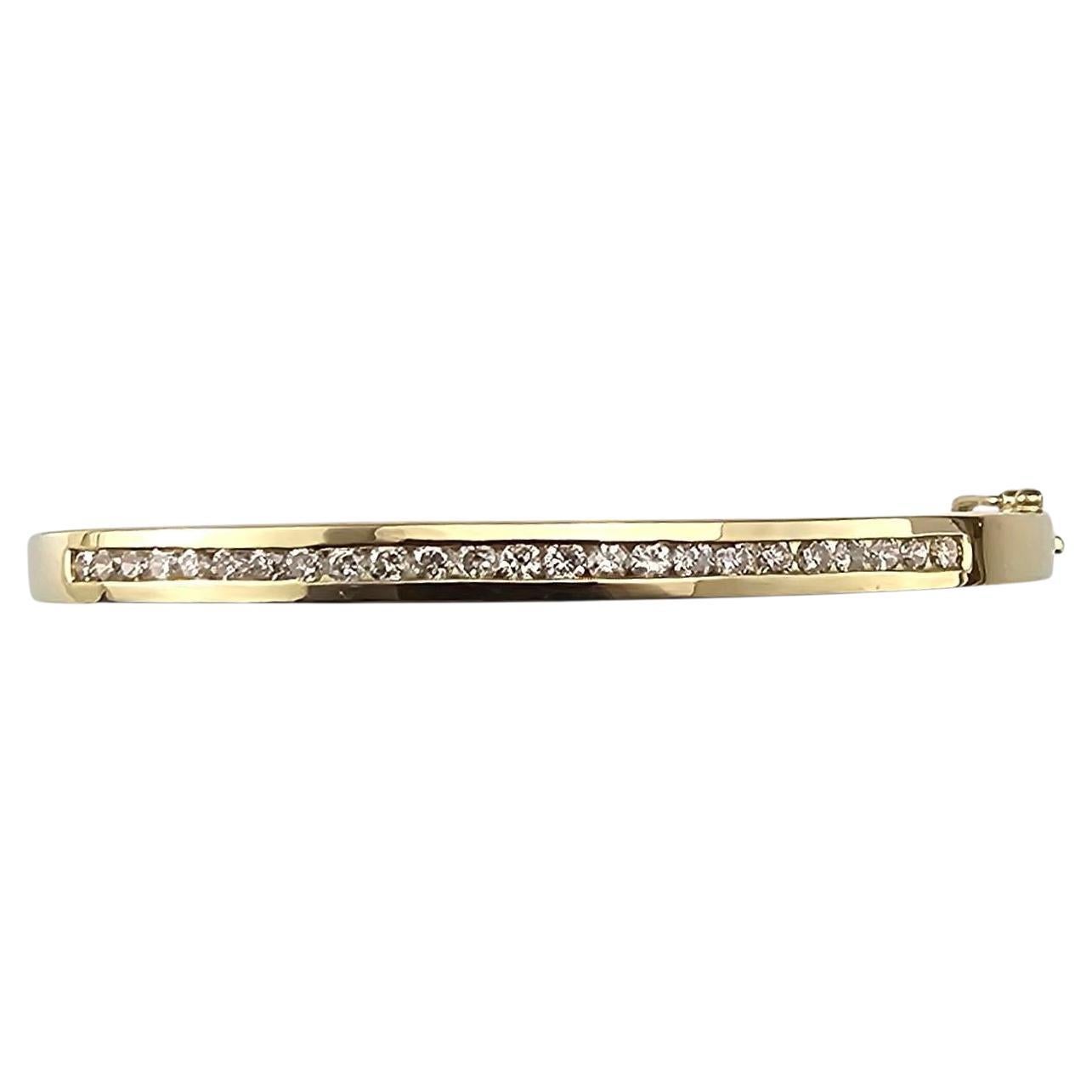 14K Yellow Gold Diamond Oval Bangle Bracelet #24211
