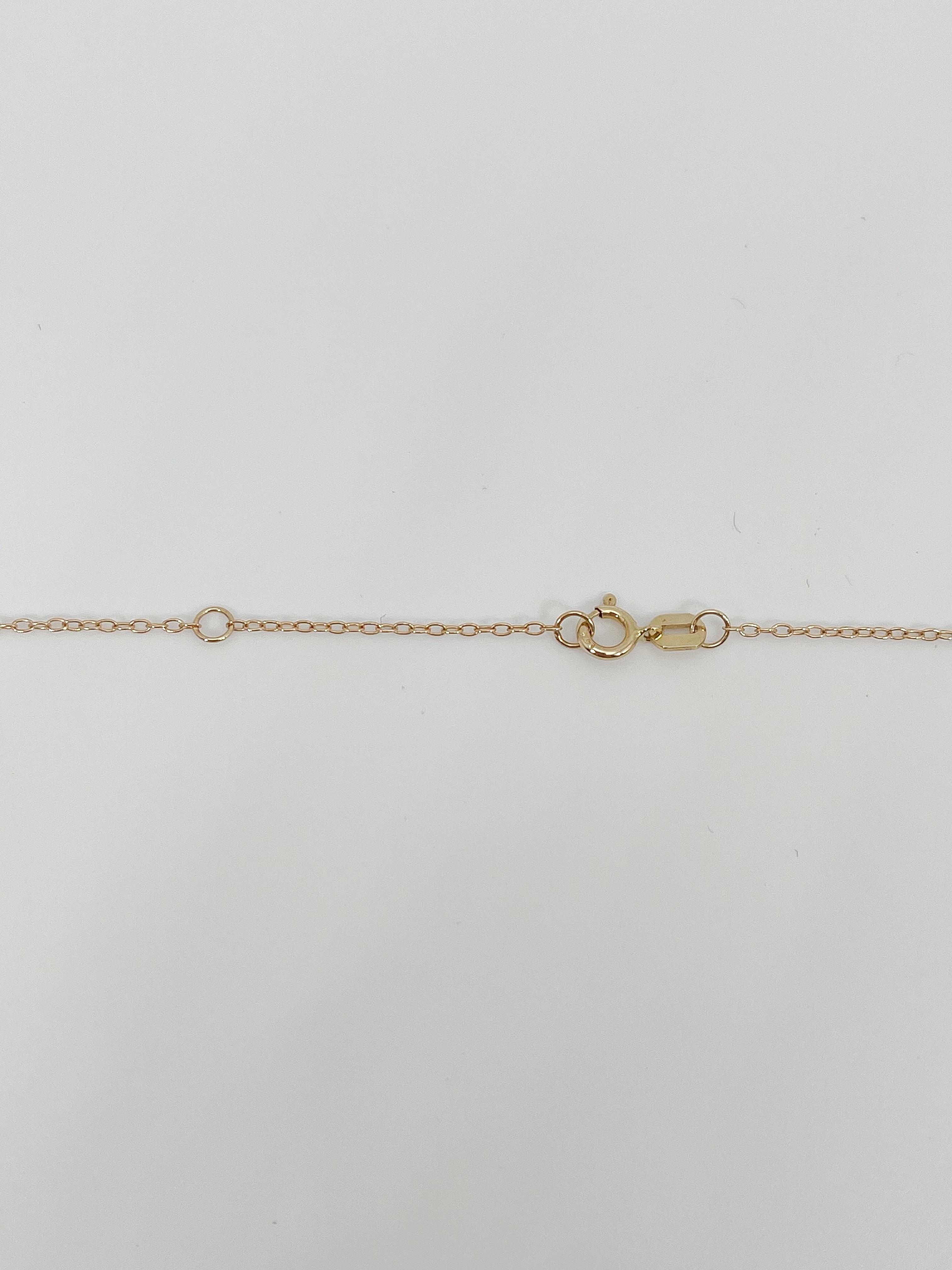 Women's 14K Yellow Gold Diamond Palm Tree Pendant Necklace For Sale