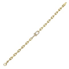 14K Yellow Gold Diamond Paperclip Bracelet