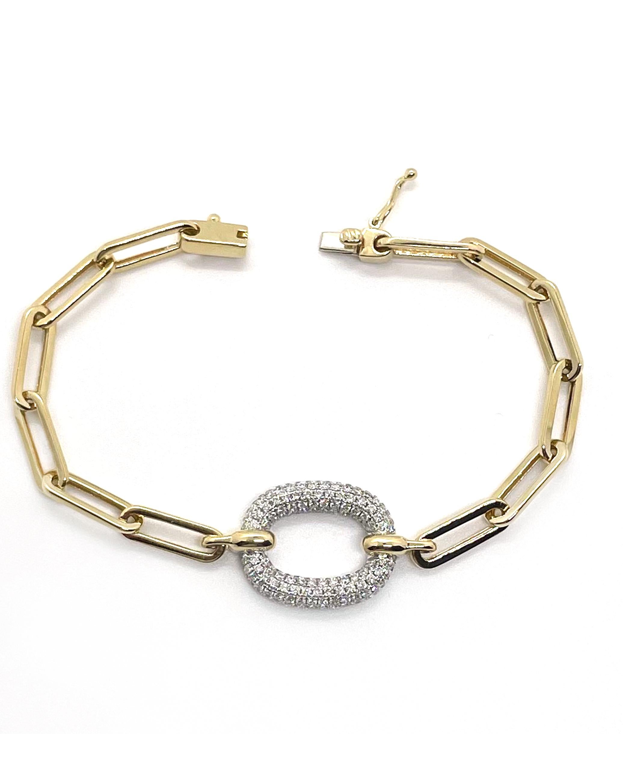 solid gold paperclip bracelet