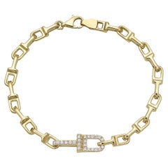14K Gelbgold Diamant-Büroklammer-Armband