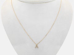 14K Yellow Gold Diamond Pave Initial "A" Pendant Necklace