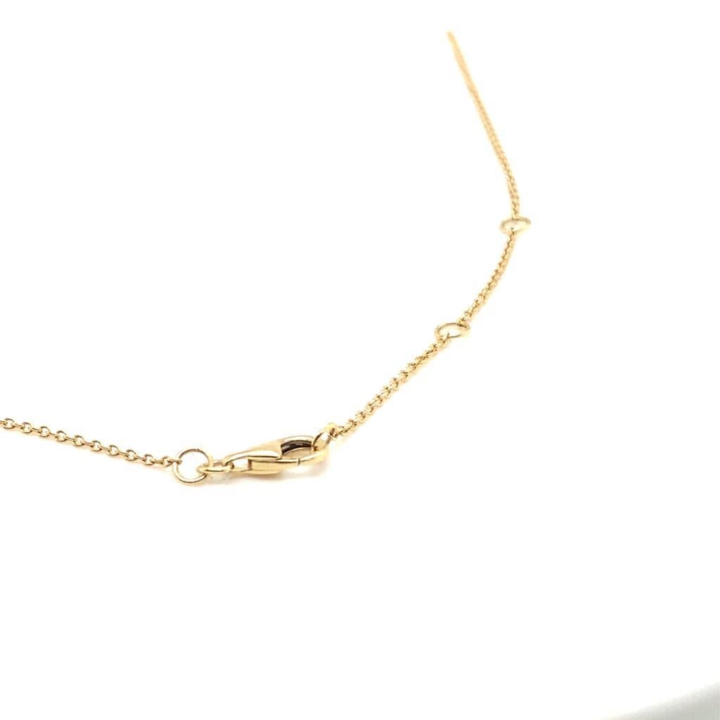 14 Karat Yellow Gold Diamond Pave Pendant Necklace For Sale 1