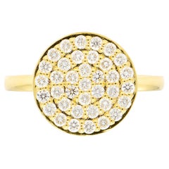 Bague en or jaune 14 carats pavée de diamants