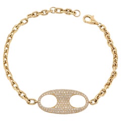 Bracelet en or jaune 14k avec pendentif en diamant