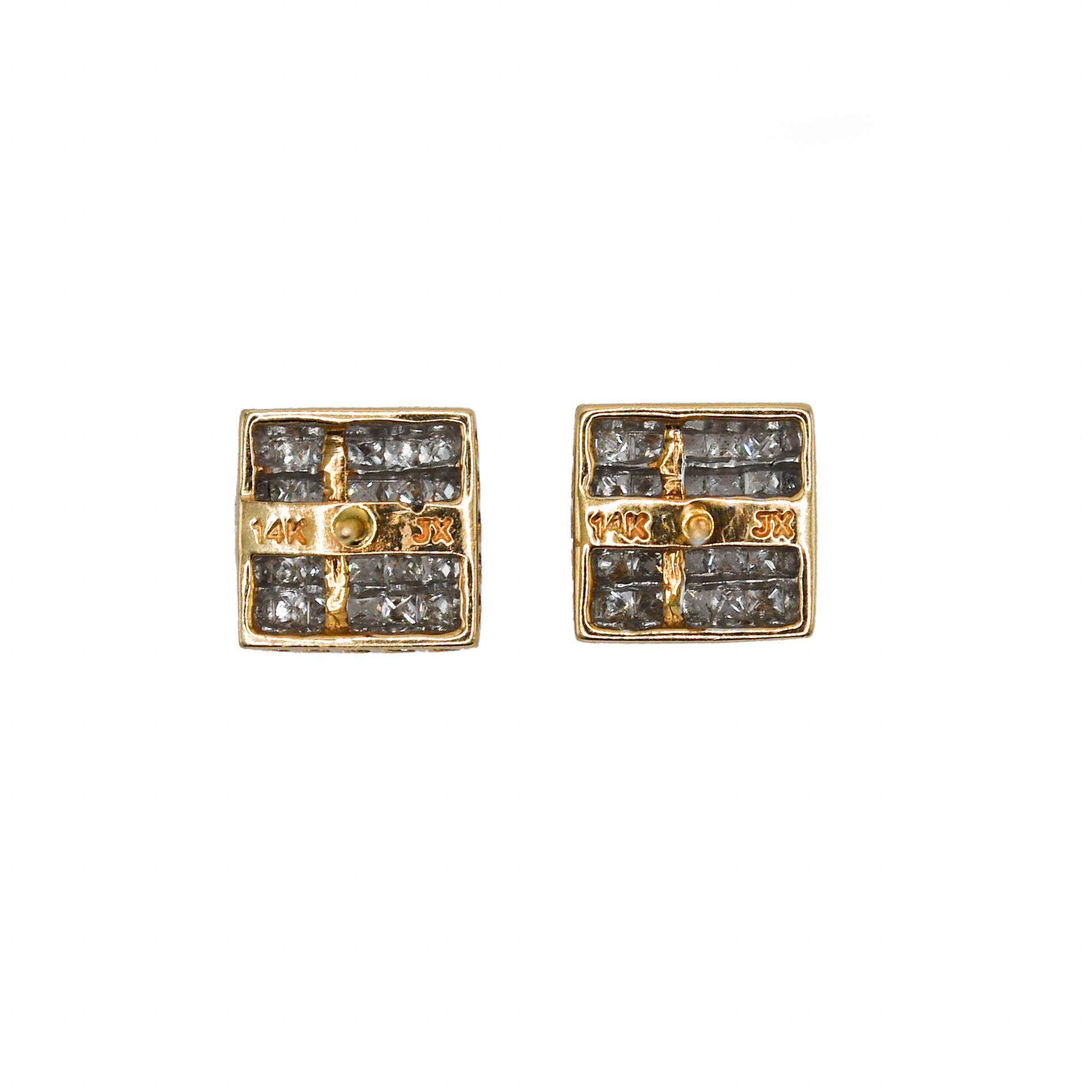 Pendentif et boucles d'oreilles en or jaune 14k, 1.50tdw, 4.4gr en vente 1