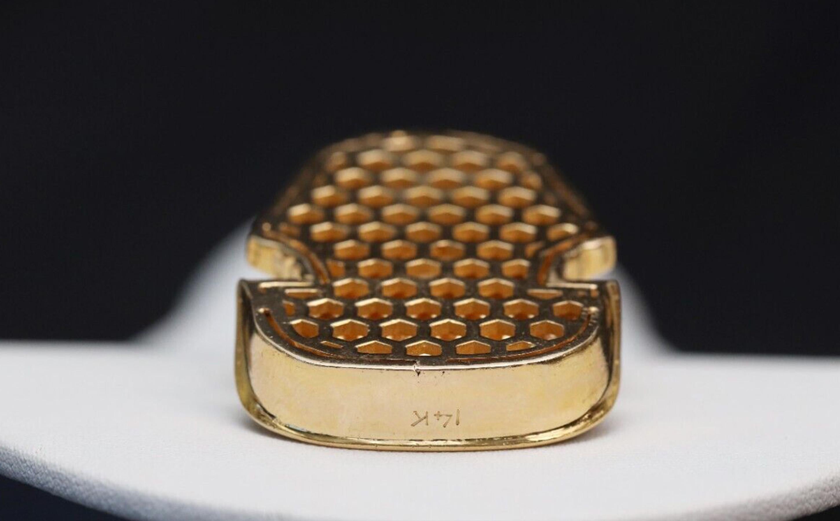 14k Gelbgold Diamant- Pharaonen-Anhänger, 63,5 g 2