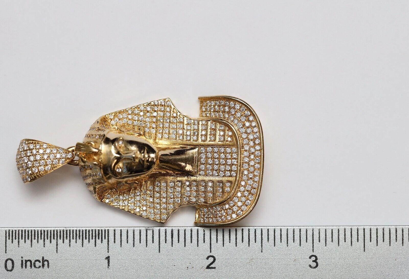 14k Gelbgold Diamant- Pharaonen-Anhänger, 63,5 g 3