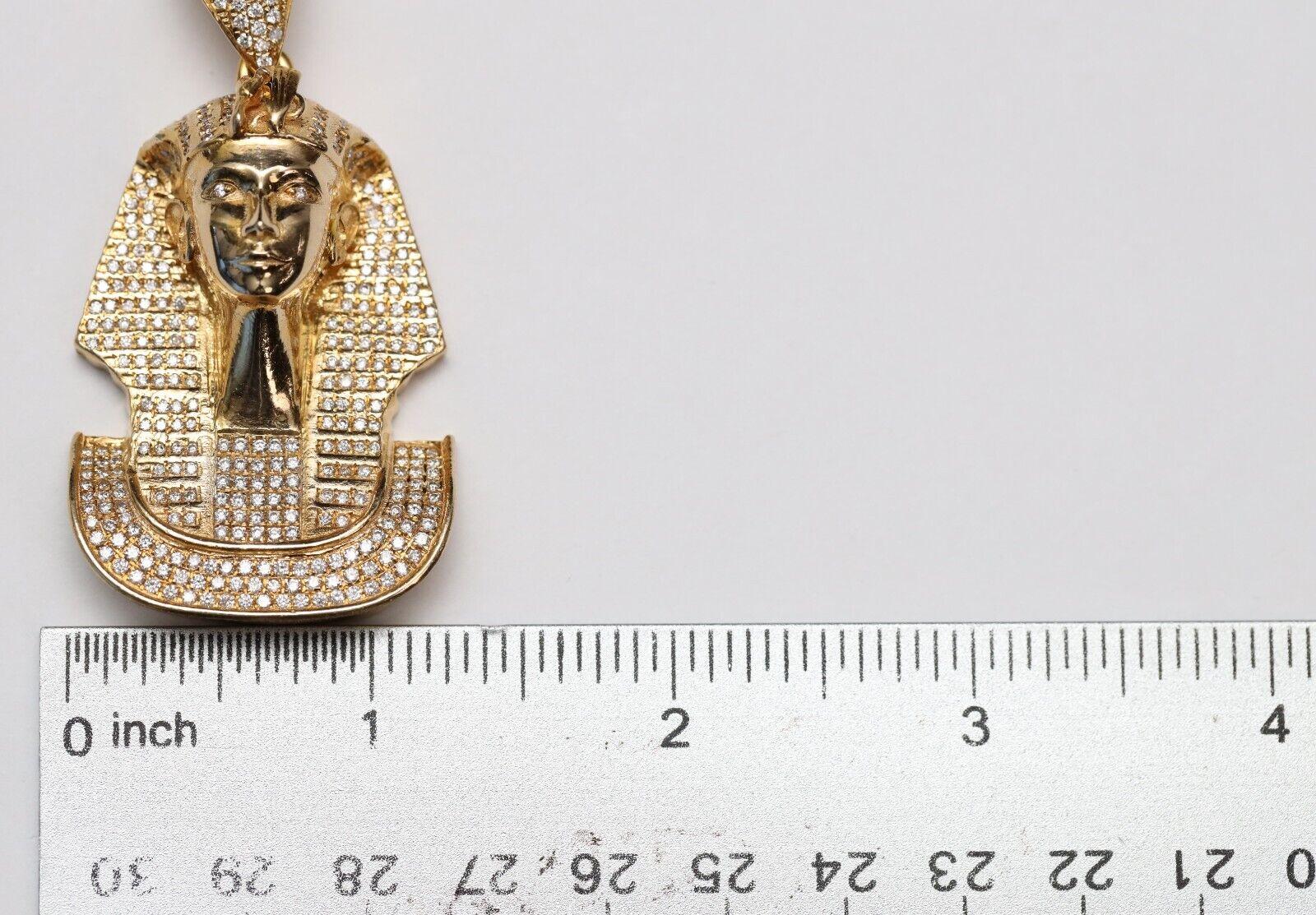 14k Gelbgold Diamant- Pharaonen-Anhänger, 63,5 g 4