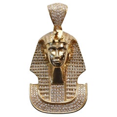 14k Gelbgold Diamant- Pharaonen-Anhänger, 63,5 g