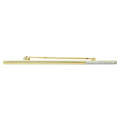 Barrette en or jaune 14 carats avec diamants