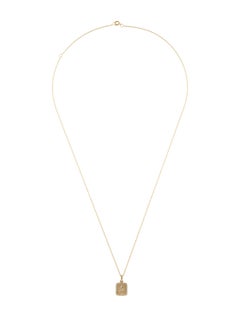 14K Gelbgold Diamant Platte Initals A Halskette für Sie