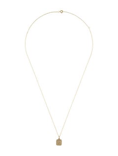 Collar de Oro Amarillo de 14 K con Placa de Diamantes Initales B para Ella