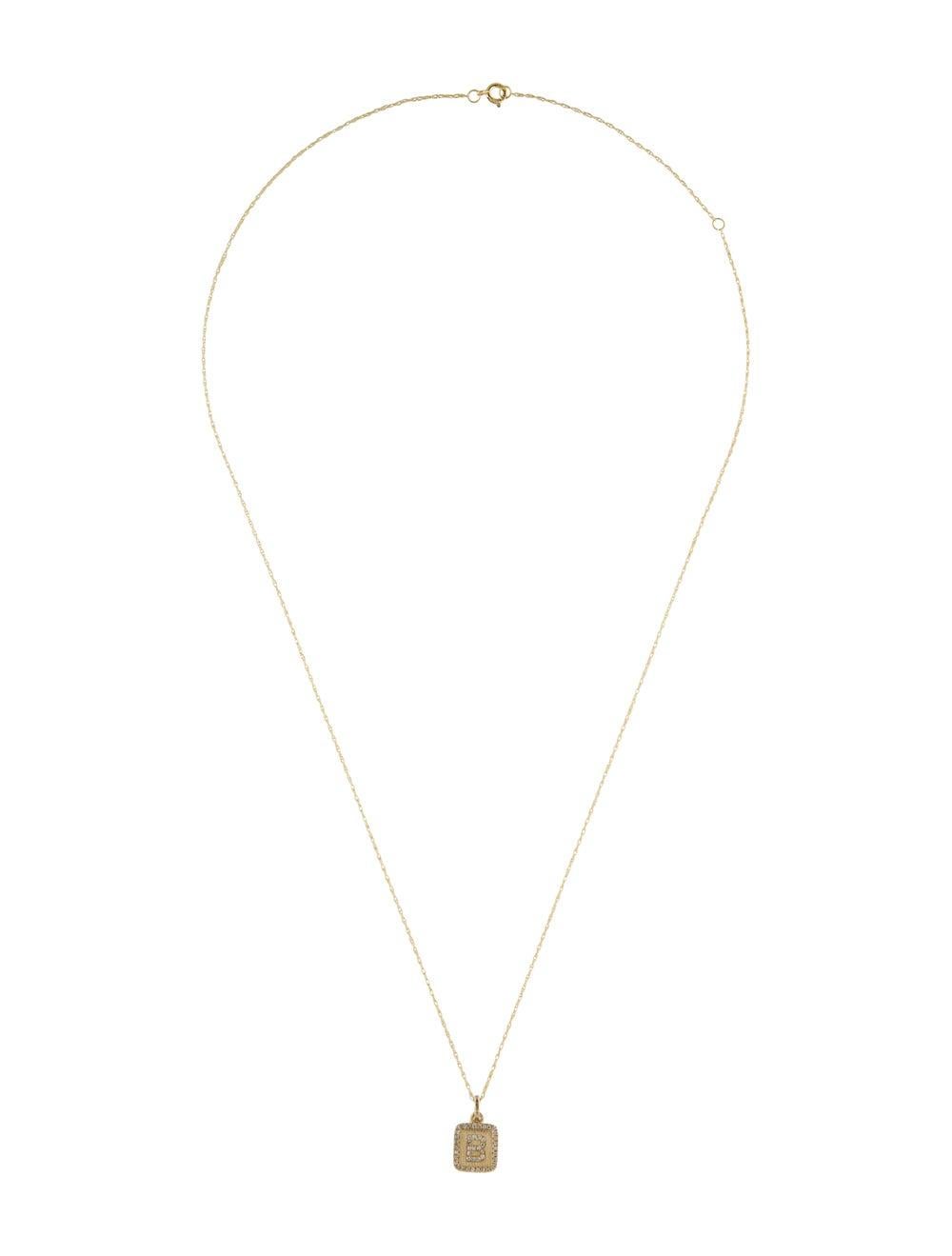 Contemporary 14K Yellow Gold Diamond Plate Initals C Necklace for Her For Sale