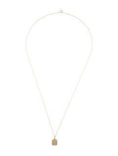 14K Yellow Gold Diamond Plate Initals E Necklace for Her