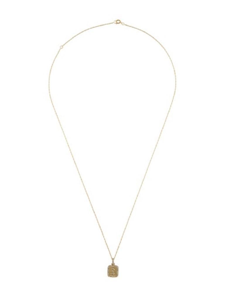 Contemporary 14K Yellow Gold Diamond Plate Initals S Necklace for Her For Sale