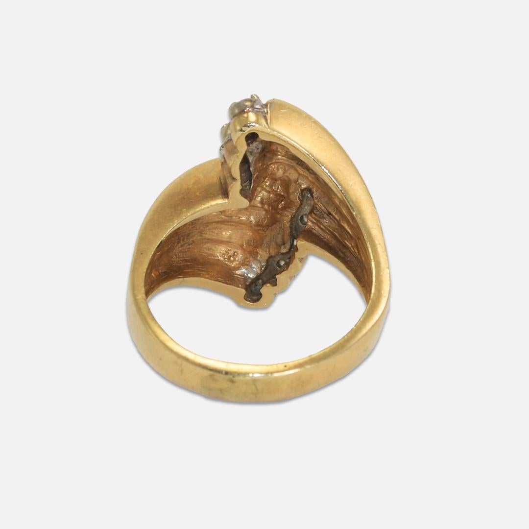 14 Karat Gelbgold Diamantring 0,15 Karat im Zustand „Hervorragend“ in Laguna Beach, CA