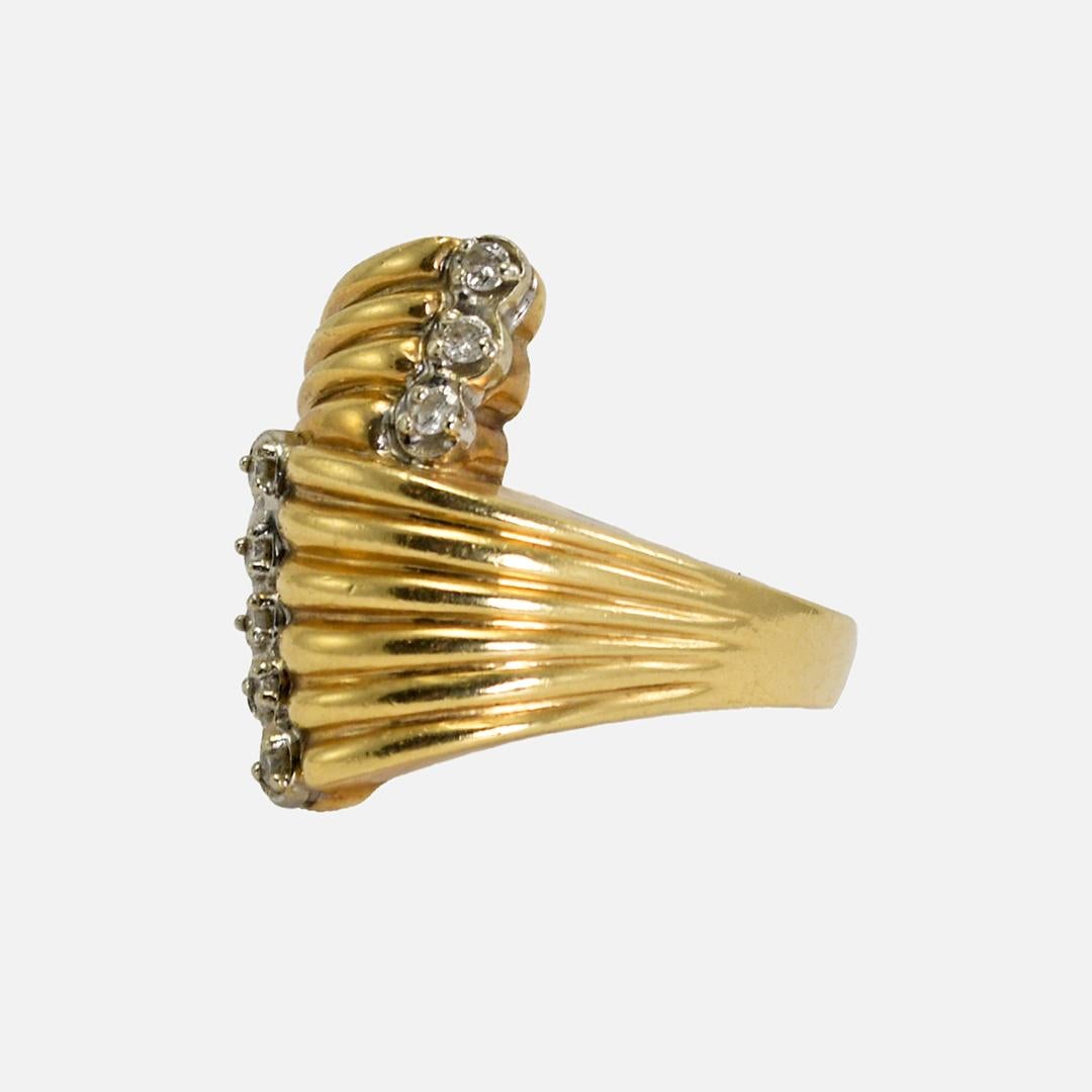 14 Karat Gelbgold Diamantring 0,15 Karat 1