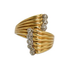 14 Karat Gelbgold Diamantring 0,15 Karat