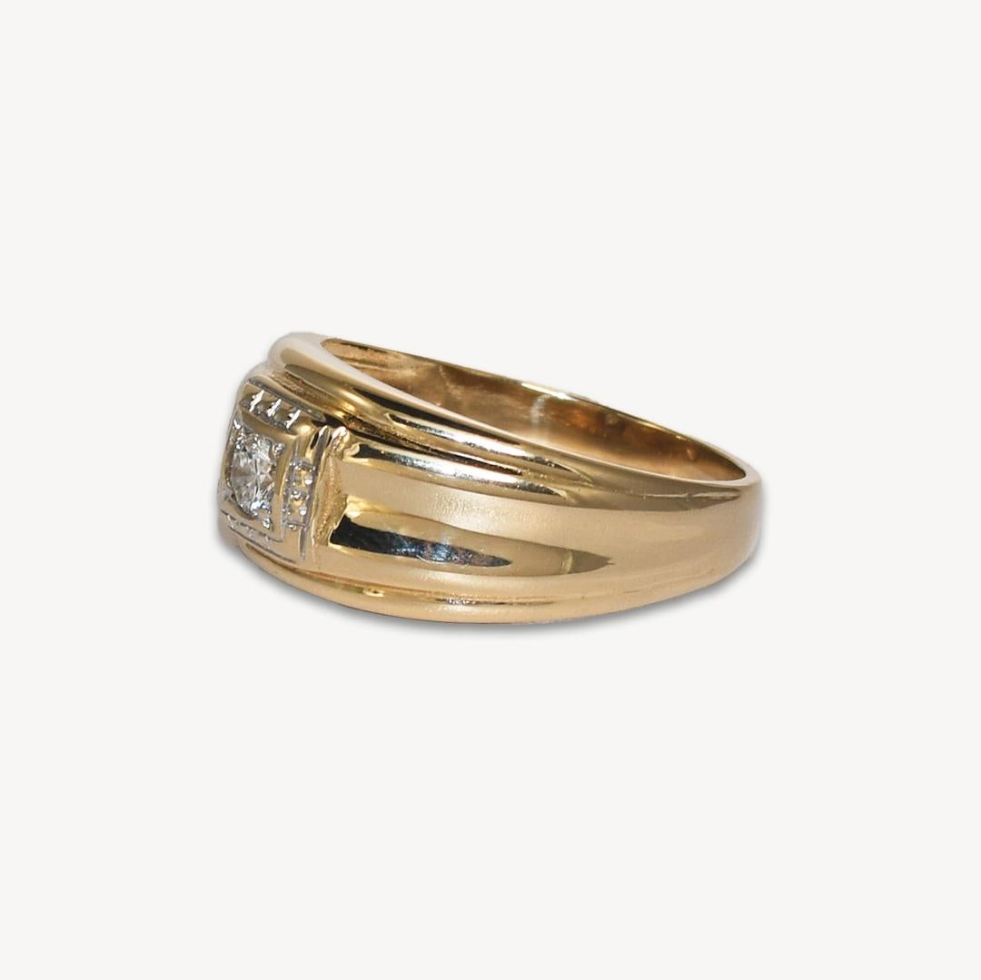 14K Yellow Gold Diamond Ring 0.20ct For Sale 1