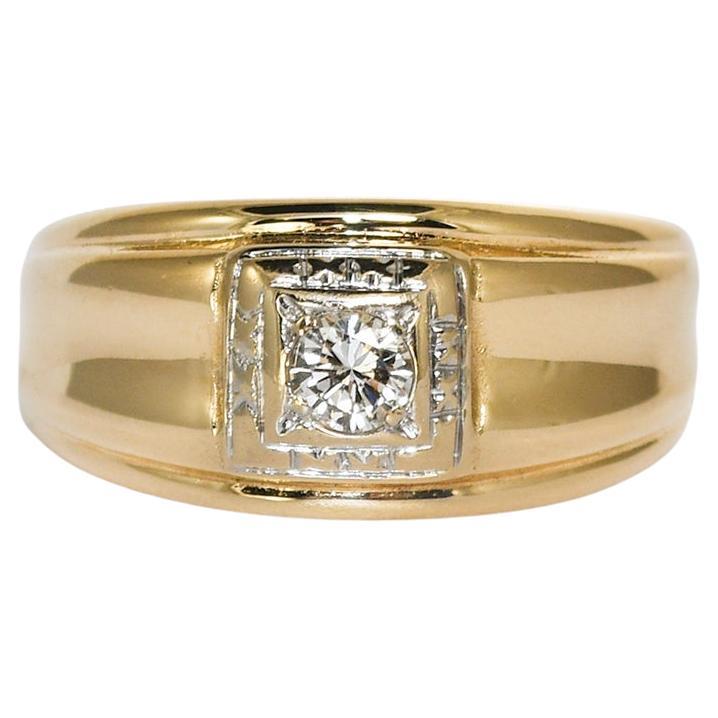 14K Yellow Gold Diamond Ring 0.20ct For Sale