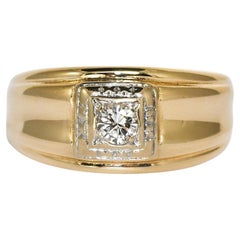 Bague en or jaune 14 carats avec diamants 0,20 carat