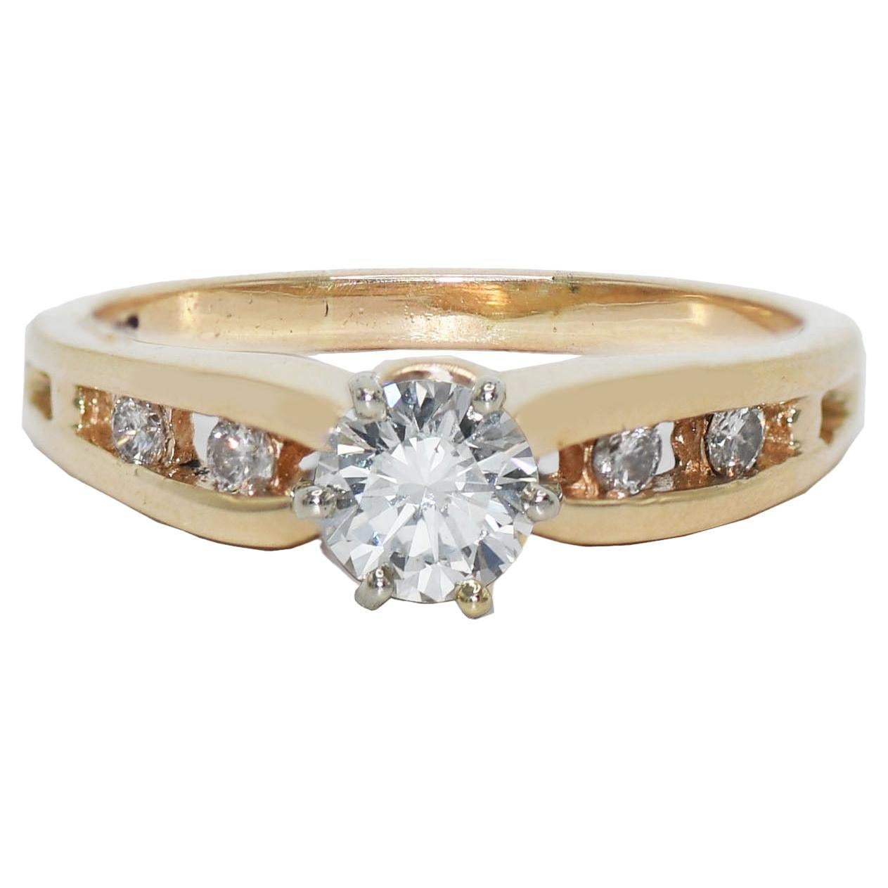 14K Yellow Gold Diamond Ring 0.50 tdw, 3.6g For Sale