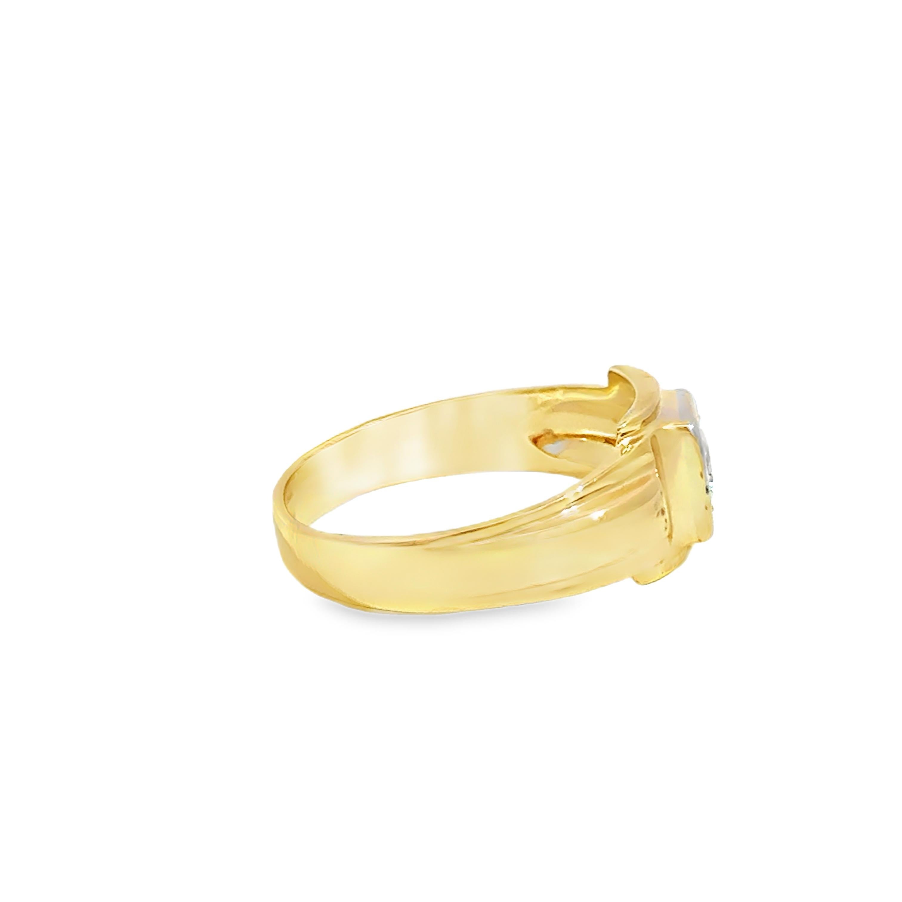 14K Gelbgold Diamantring - 0.53 CT im Zustand „Hervorragend“ im Angebot in Los Angeles, CA