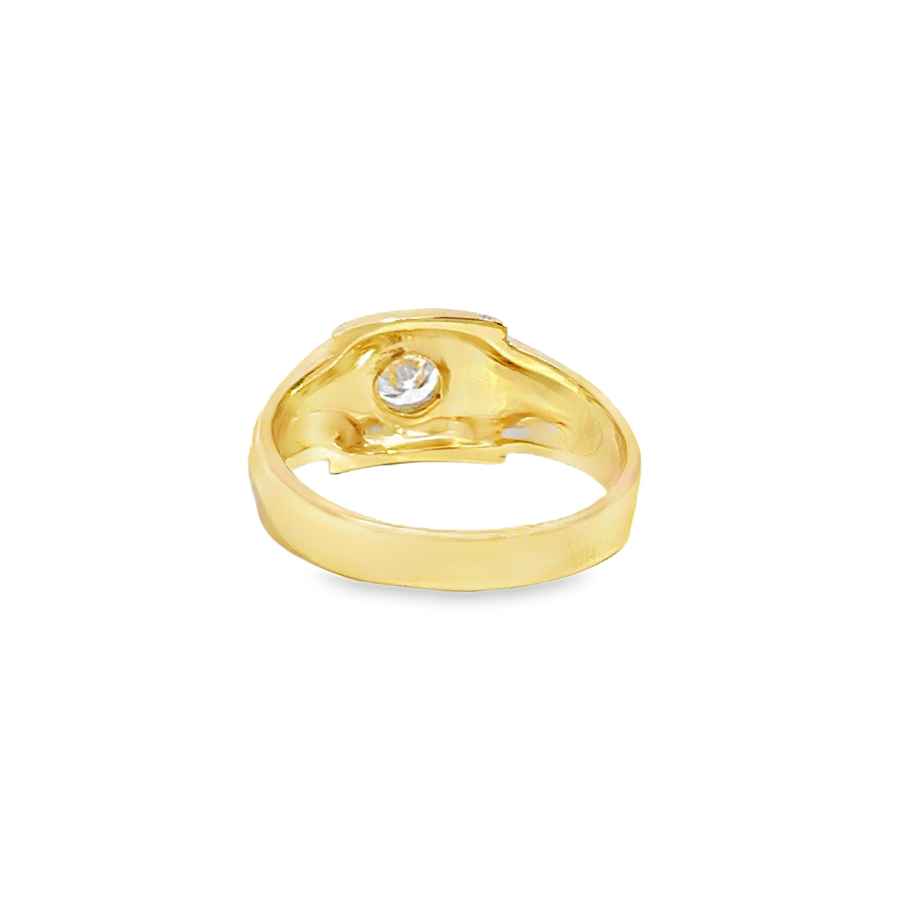 14K Gelbgold Diamantring - 0.53 CT für Damen oder Herren im Angebot