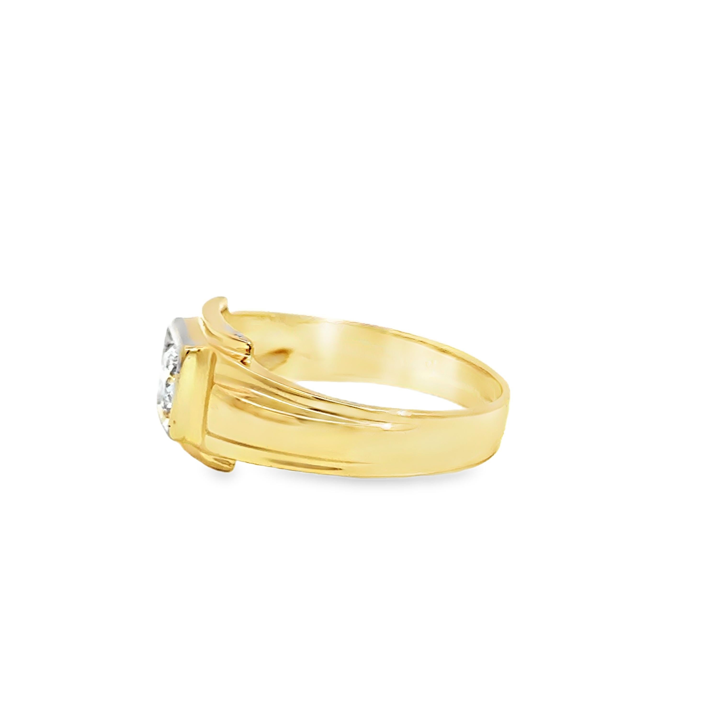 14K Gelbgold Diamantring - 0.53 CT im Angebot 1