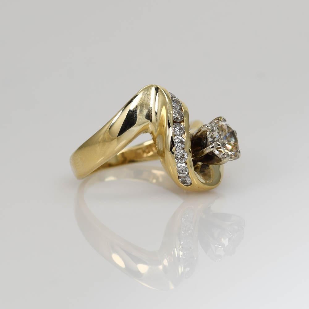 14 Karat Gelbgold Diamantring 0,60 Karat (Rundschliff)