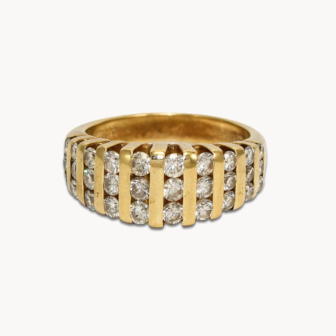 14K Yellow Gold Diamond Ring 0.75ct For Sale 2