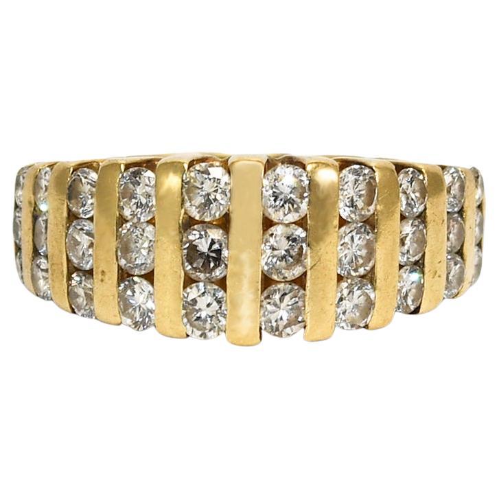 14K Yellow Gold Diamond Ring 0.75ct For Sale