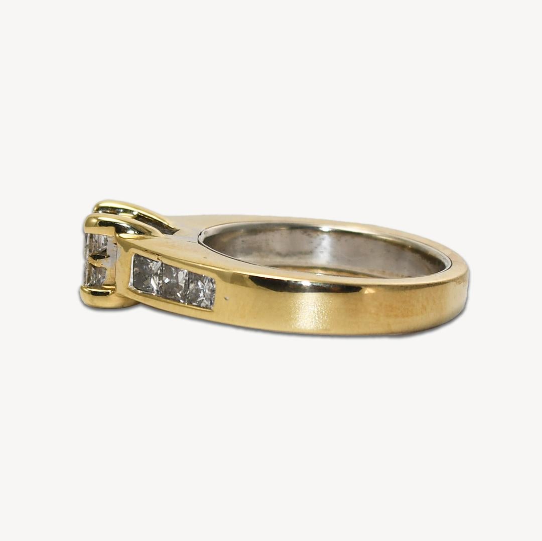 14K Yellow Gold Diamond Ring 0.80ct In Excellent Condition For Sale In Laguna Beach, CA