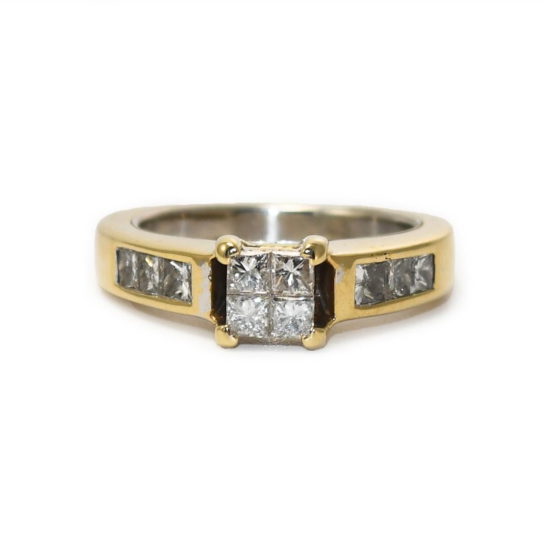 14K Yellow Gold Diamond Ring 0.80ct For Sale