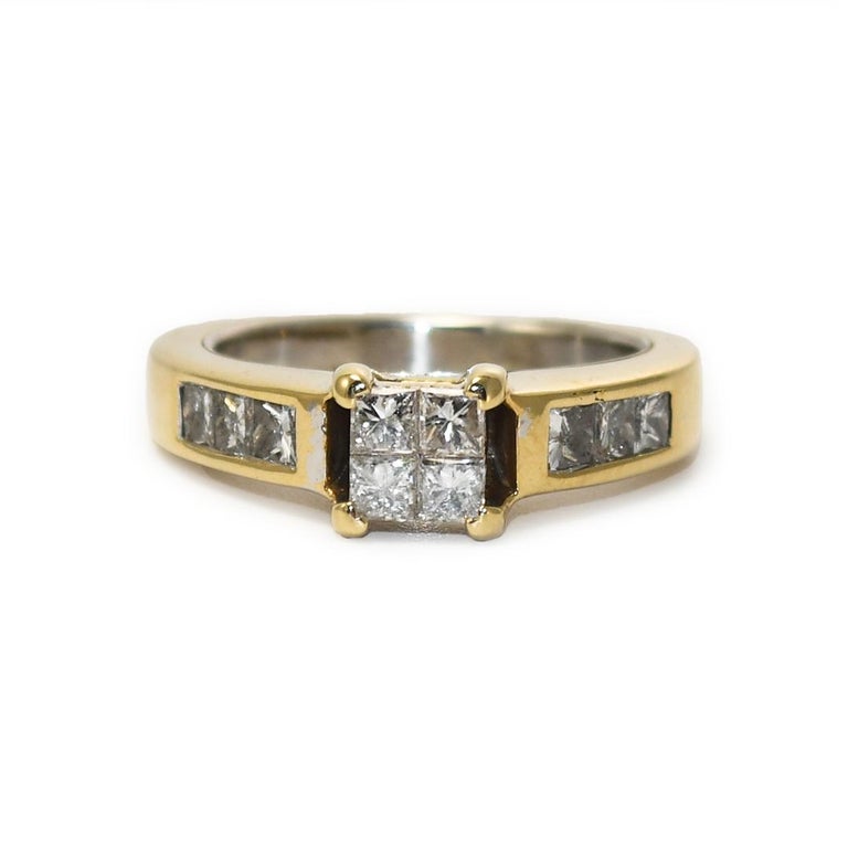 Bague En Or Jaune 14k Avec Diamants 1.80 Carat - Taille 54