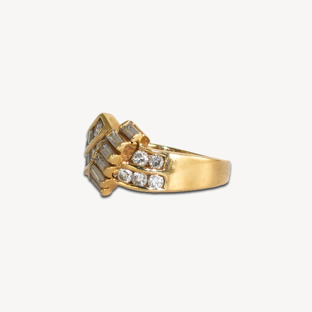 14K Yellow Gold Diamond Ring 1.00 ct, Size 8 For Sale 1
