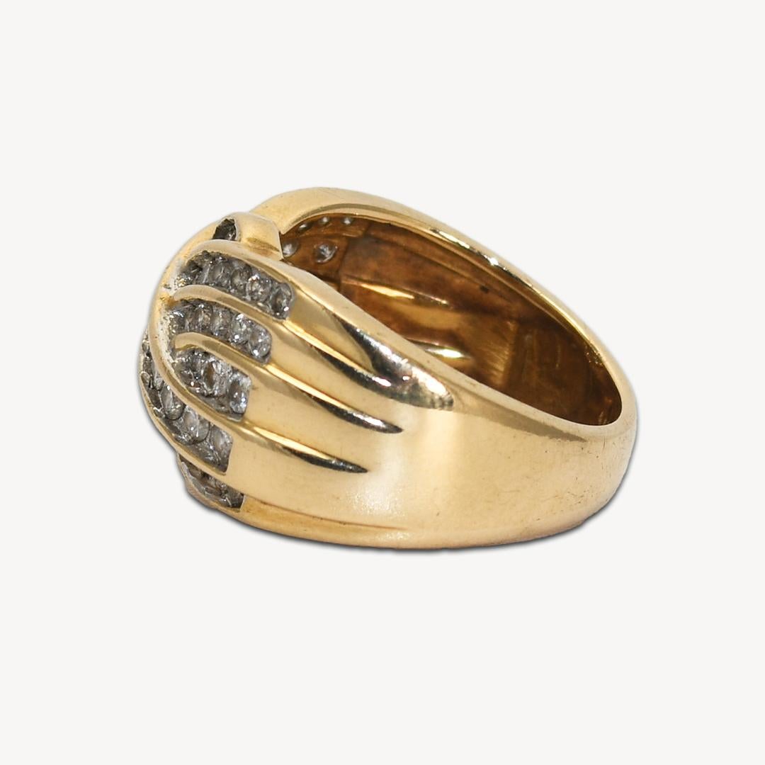Women's or Men's 14K Yellow Gold Diamond Ring 1.00ct For Sale