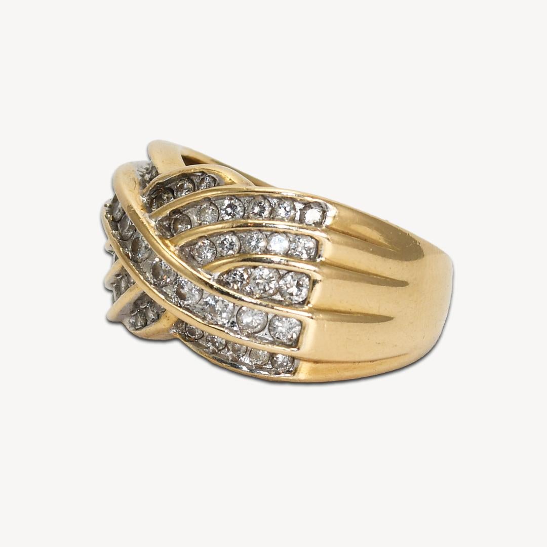 14K Yellow Gold Diamond Ring 1.00ct For Sale 1